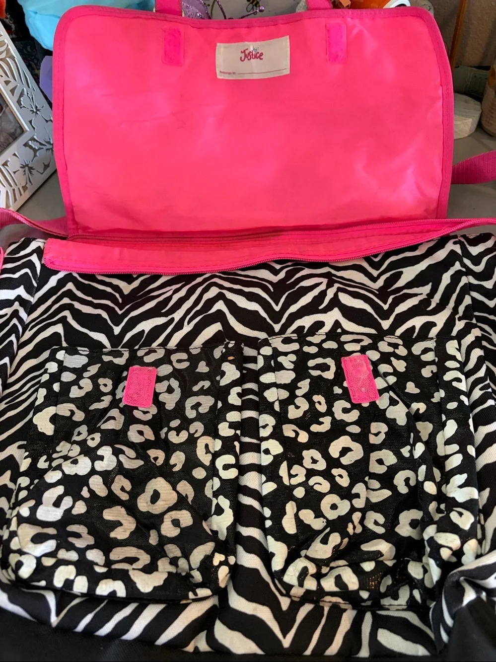 Justice Hot Pink Interior School Bag